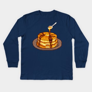 Pixelated pancakes Kids Long Sleeve T-Shirt